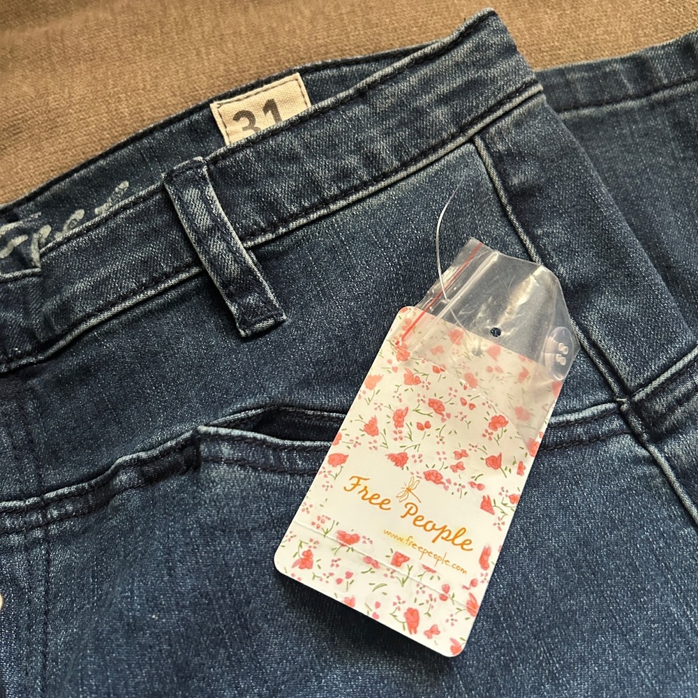 Free People We The Free Jeans NWT HP Jean.Eva Lace-Up High Rise Boot Cut Size 31 - Picture 7 of 11